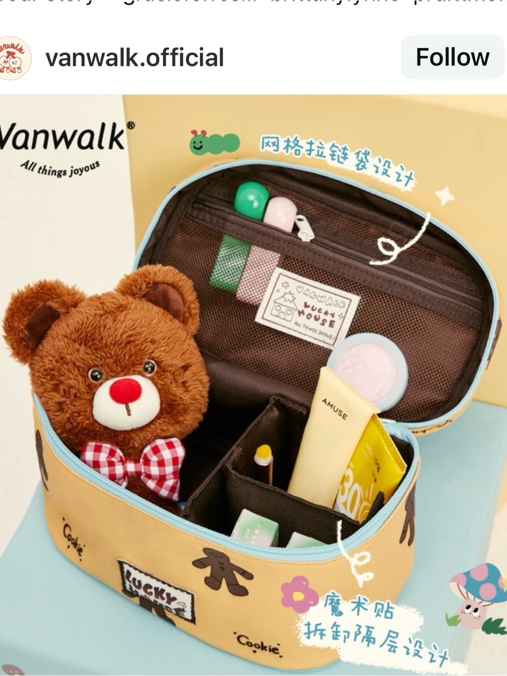 NWT VanWalk The Lucky House Makeup Bag Changeable Dividers Zipper Handle - Picture 3 of 9
